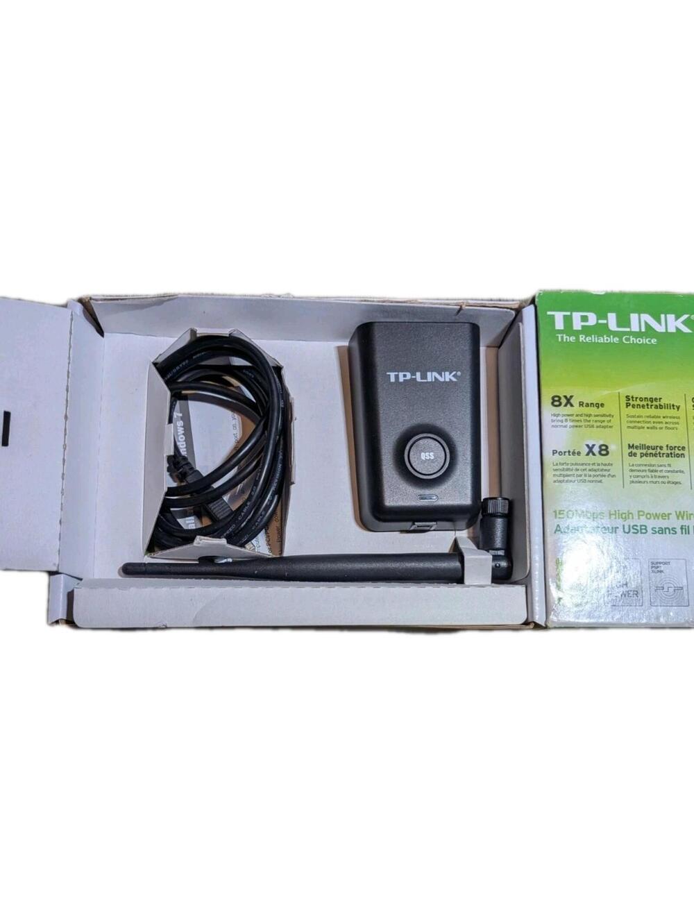 TP-Link TL-WN7200NP Wireless USB Adapter 150Mbps High Gain Complete In Box Black